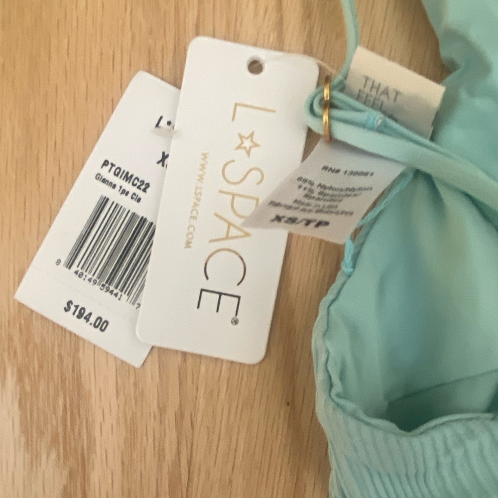 L*Space Women’s Gianna Classic One-piece Tank Swimsuit size XS in Aqua - Picture 5 of 6